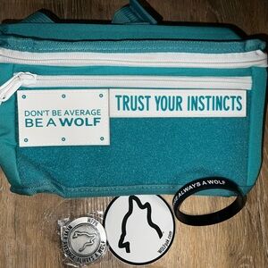 Teal Fanny Bag with Inspirational Patches